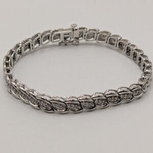 925 Sterling Silver Bracelet with Diamonds